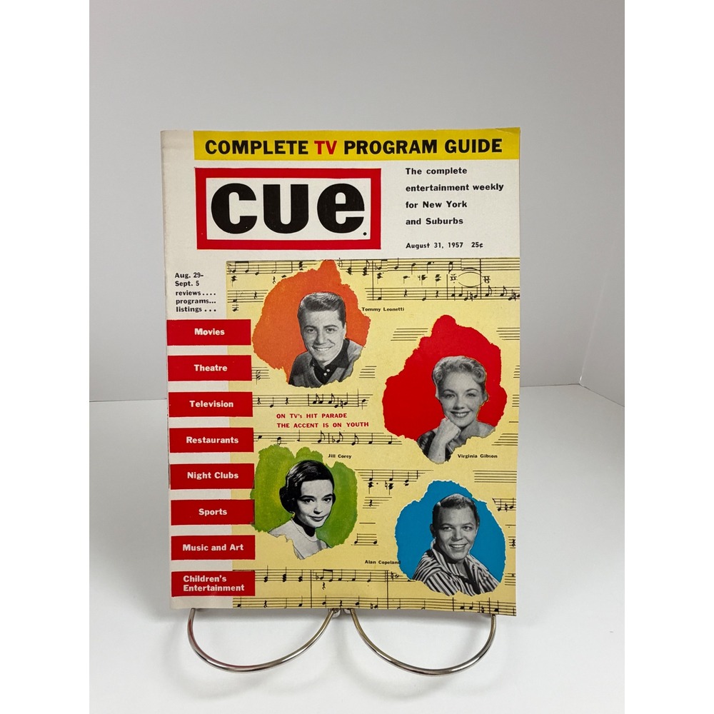 Vintage 1957 Cue Magazine Tommy Leonetti NYC Broadway TV Ads August 31